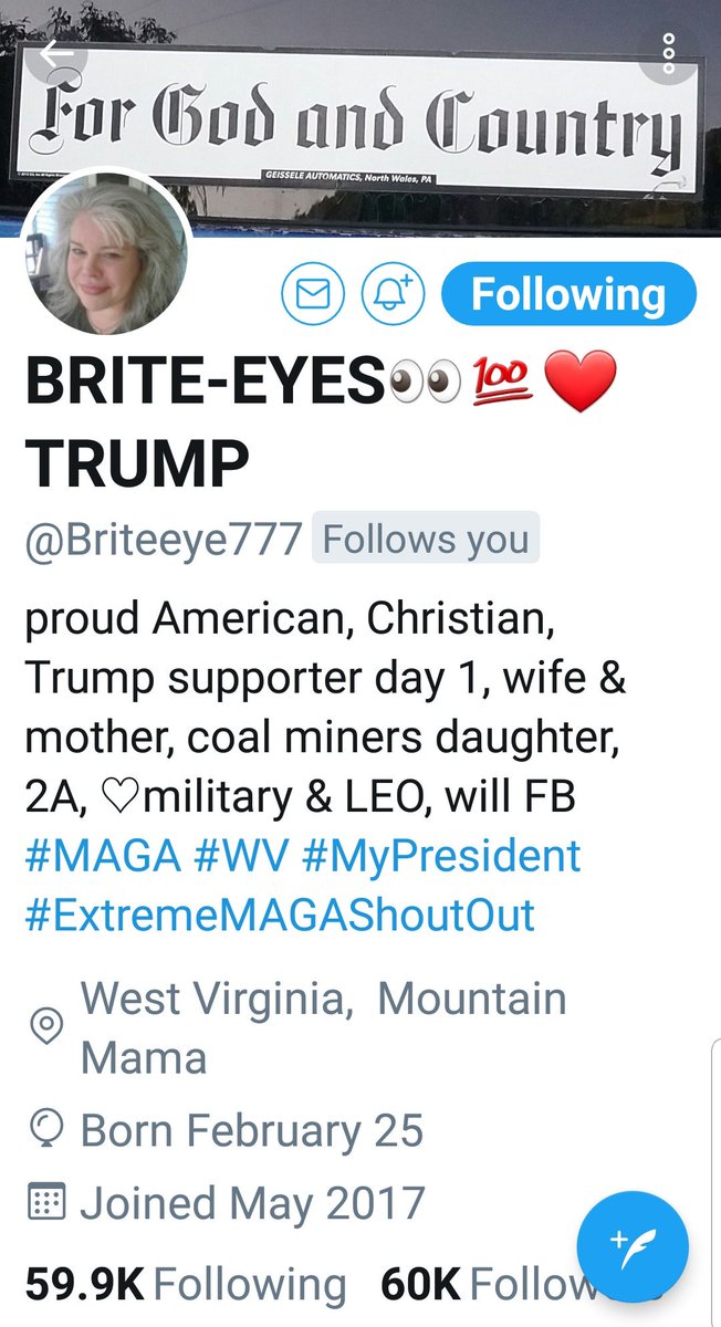Joycee (@TeedIsMe) on Twitter photo 2018-12-01 04:31:57 Congratulations to a great patriot and best train conductor out there ...60K follows and counting!!! Give her a follow if you arent already 🎉@Briteeye777🎉 Congratulations to a great patriot and best train conductor out there ...60K follows and counting!!! Give her a follow if you arent already 🎉@Briteeye777🎉