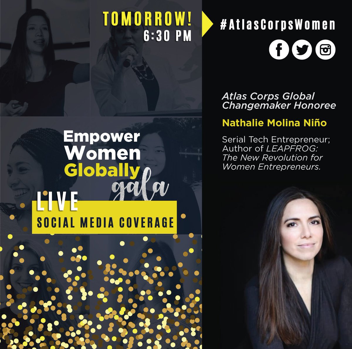 TOMORROW!6:30 PM – Don’t miss the LIVE social media coverage of the #AtlasCorpsWomen Gala! gala.atlascorps.org

For <a href="/AtlasCorps/">Atlas Corps</a>, #WomenEmpowerment ins’t about making women strong. #Women are already strong. IT’S ABOUT CHANGING THE WAY THE WORLD PERCEIVES THAT STRENGTH! 🙋🏻‍♀️🙋🏽‍♀️🙋🏿‍♀️