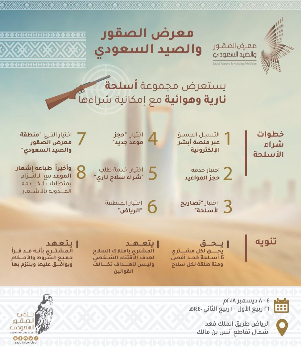 اسلحة معرض الصقور والصيد السعودي