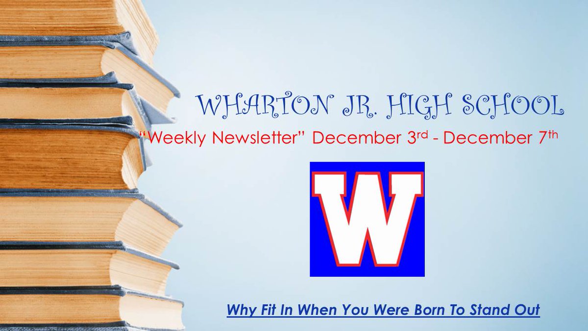 WhartonJHTigers's tweet photo. Mr. Barron's Family Newsletter for Dec 3-7 https://t.co/22flpnZzg0