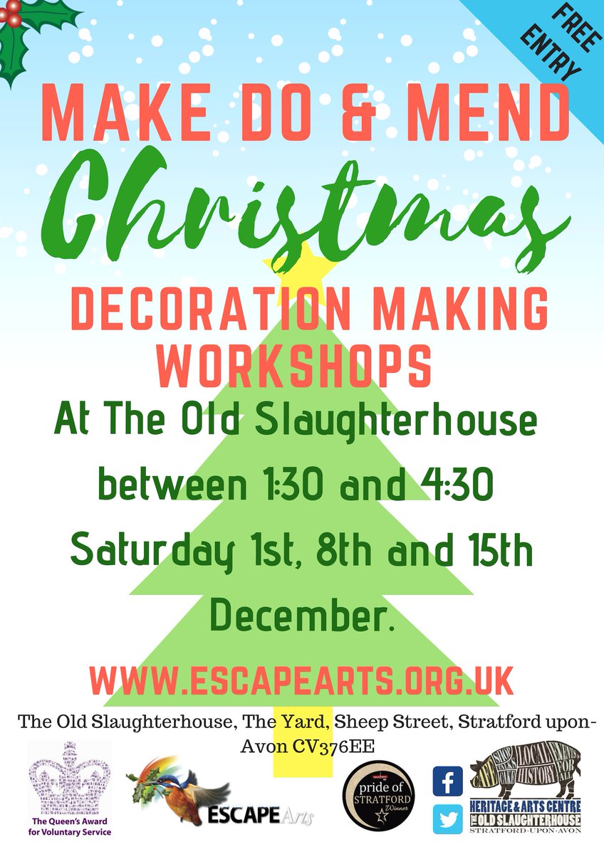We're so excited for our first Make Do &amp; Mend Christmas workshop tomorrow! We will be open 1:30-4:30pm making Christmas angels. No booking required, just pop in! Fun for all the family!