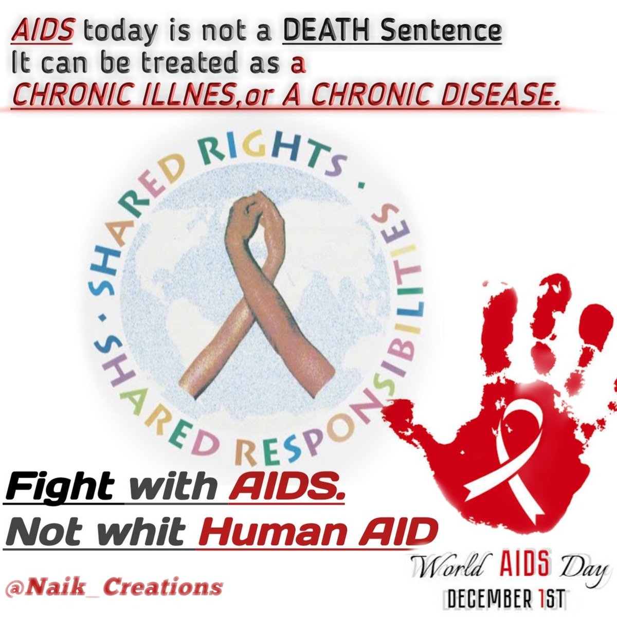 Fight with AIDS
Not with Human Aid
#AIDS 
#AIDSAwarenessWeek 
#AIDSDay 
#AIDS2018 
#AidsAwarenessWalkByRCFans