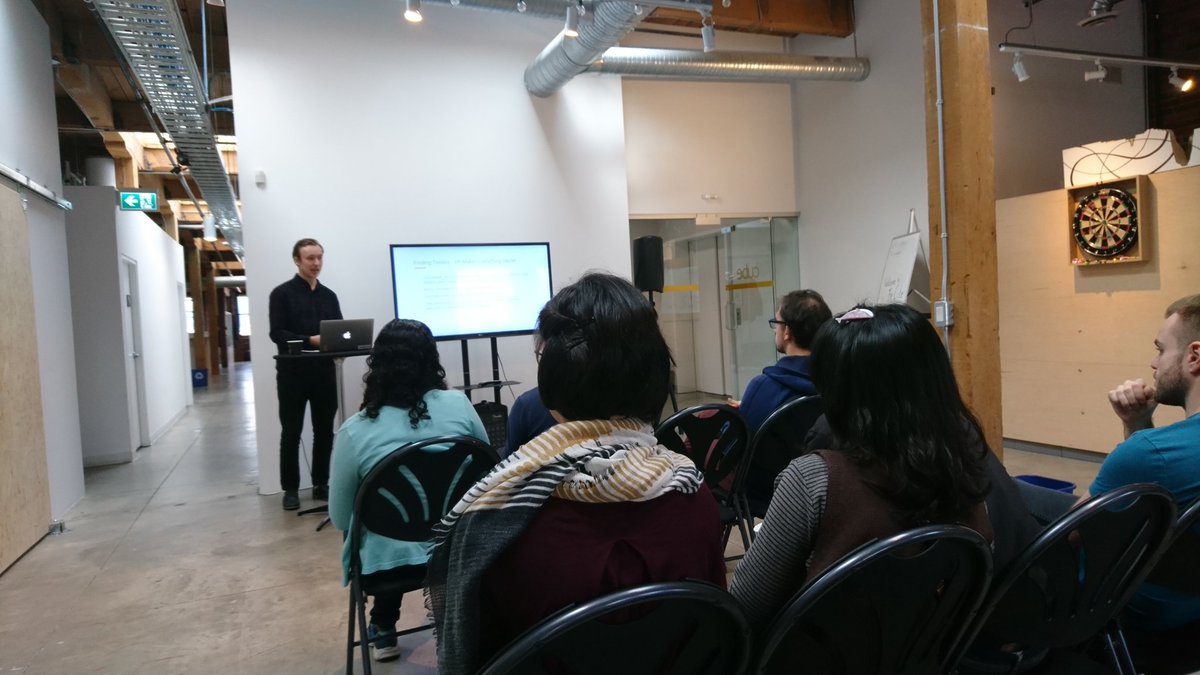 metanautlabs's tweet photo. Our level designer @DemnisQM is doing a presentation about playtesting methods for #VirtualReality at #CubeLearn @wearebctech https://t.co/GX0SplLJfi