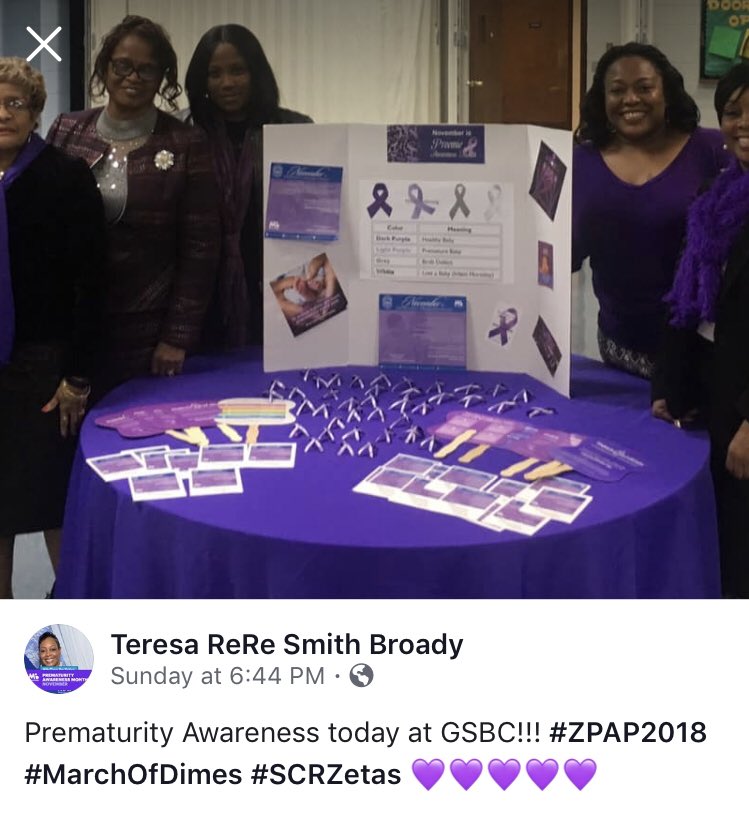 ZPhiBInc1920's tweet photo. As we close out Prematurity Awareness Month we want to thank all of our chapters who took part in our annual Zeta Prematurity Awareness Program in conjunction with the @MarchofDimes Visit https://t.co/Dxo6T53IaO #zpap2018 #zphib #worldprematurityday #prematurityawareness https://t.co/pfEvM41wv5