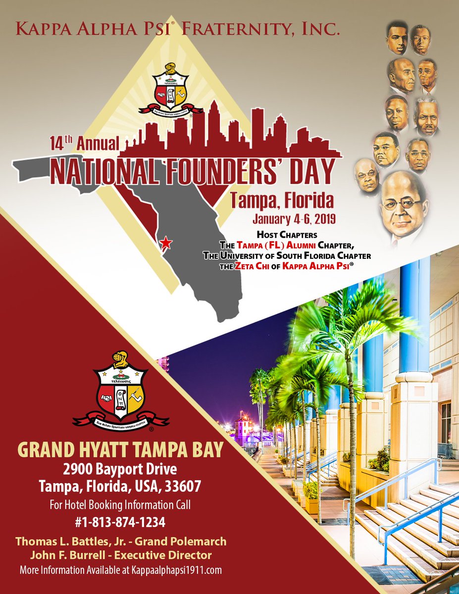 Kappa Alpha Psi® Fraternity, Incorporated 14th Annual National Founders Day, hosted by the Tampa (FL) Alumni Chapter &amp; The University of South Florida Chapter, The Zeta Chi of Kappa Alpha Psi®, in Tampa, Florida.