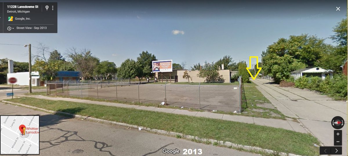 Detroit Street View On Twitter Detroit Landsdowne Whittier Ca 1950 2017 Arrow Marks The Spot Where These Boys Were Playing On A Path Off Whittier The Two Buildings In The Distance Still