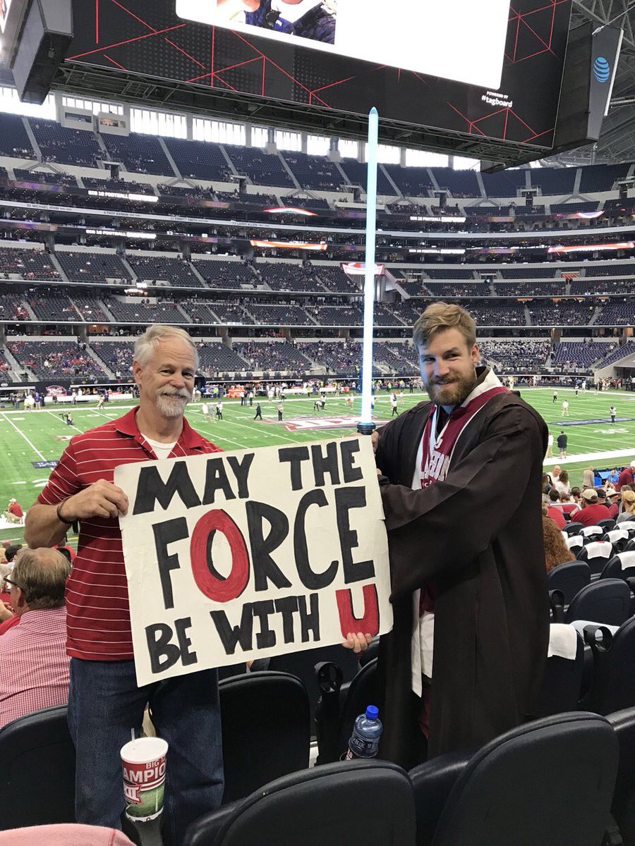 OU_Jedi's tweet photo. We are back! #theforceisstrongwiththeSooners #oujedi #Big12Championship https://t.co/UFzMztJxRn