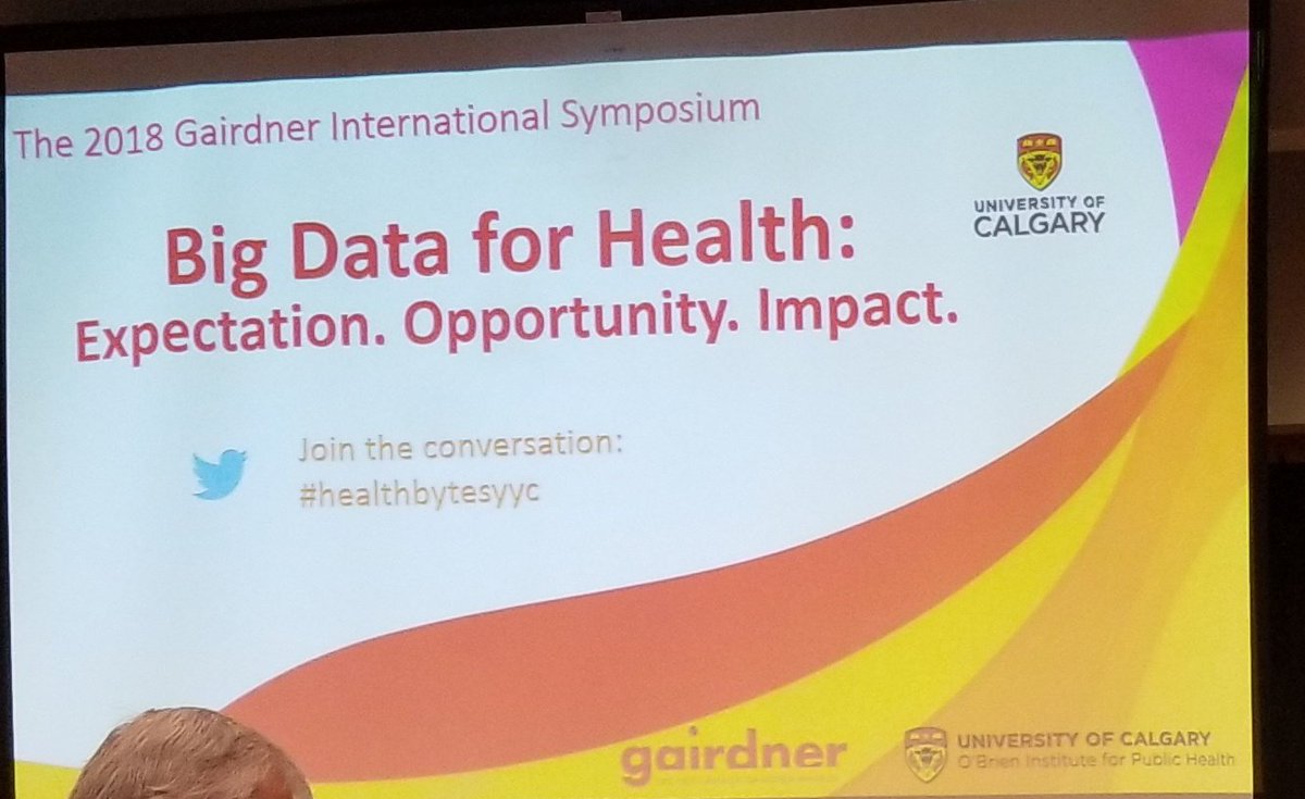 Sleep4Sport's tweet photo. Inspiring @GairdnerAwards symposium on big data for health.
Keys:
1) Big data = volume, velocity, variety
2) Data doesn't = action
3)Value = (Pt experience + outcomes)/cost
4) Messy data beats no data
5) Machine learning is math not magic.
#HealthBytesYYC #uofc https://t.co/27sExXLLem