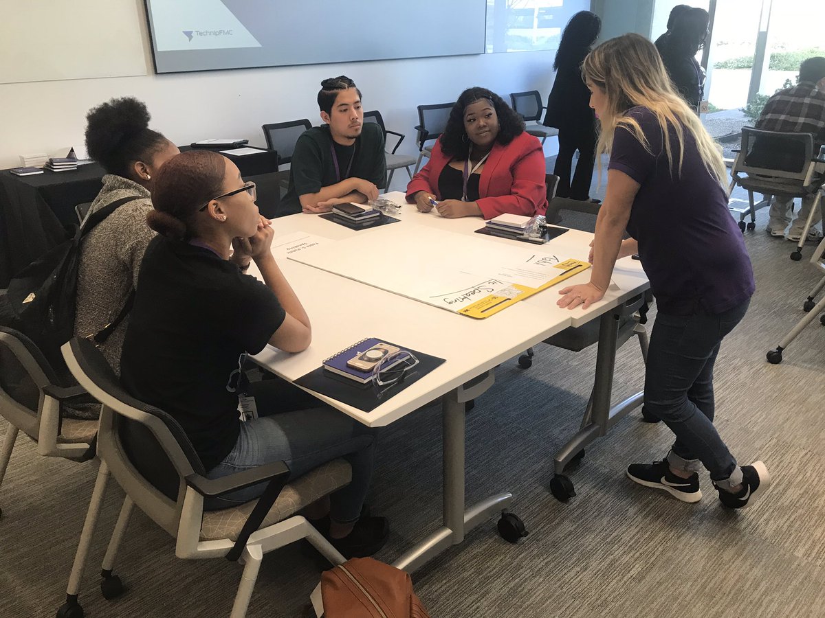 CWHS_ProAcademy's tweet photo. Leaders from the different pathways @cwhs_springisd had a fantastic time visiting @TechnipFMC for the Junior Achievement Leadership Conference! Great activities, discussion, and a tour of their amazing facility! Thanks so much for the experience @SpringISD_CTE  !! https://t.co/Rmhj8fpRyK