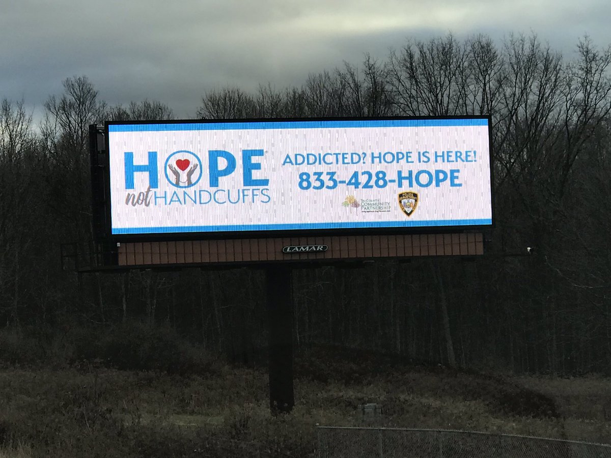 TCCPartnership's tweet photo. Have you seen our new HNH billboards?   Courtesy of the Town of Wallkill! Together we believe - It takes All of us. 
Hope Not Handcuffs, is here for you. 💙  #ittakesallofus
#communitiesthatcare #hope https://t.co/z5qWHzsG43