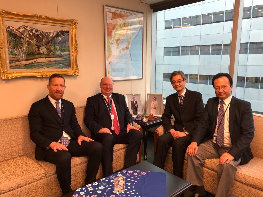 Transport_EU's tweet photo. DG Hololei w/ Japanese Delegates @icao to discuss how to enhance our aviation security cooperation &amp; explore the potential for establishing One Stop Security arrangements - bringing benefits to passengers #AVSEC2018 #AviationStrategyEU https://t.co/l5az3czioF