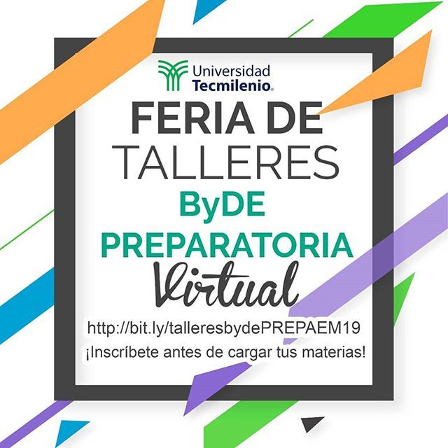Estamos Listos para la Feria Virtual de Talleres BYDE... Inscríbete antes de cargar tus materias, ya que será requisito indispensable.

Regístrate Aquí:
bit.ly/talleresbydePR…

Te enviaremos un correo institucional con las instrucciones. Si tienes duda… ift.tt/2rgR1yl