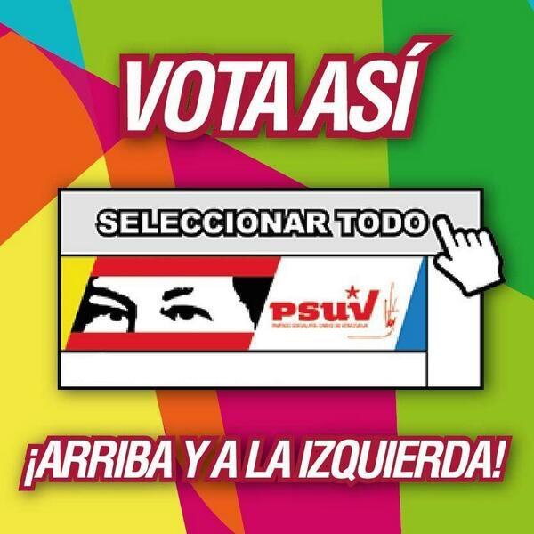 CLAP_GV's tweet image. Este #9Dic arriba a la izquierda, seleccionar todo es el voto de todas y todos los Revolucionarios comprometidos con Chavez y la Revolución