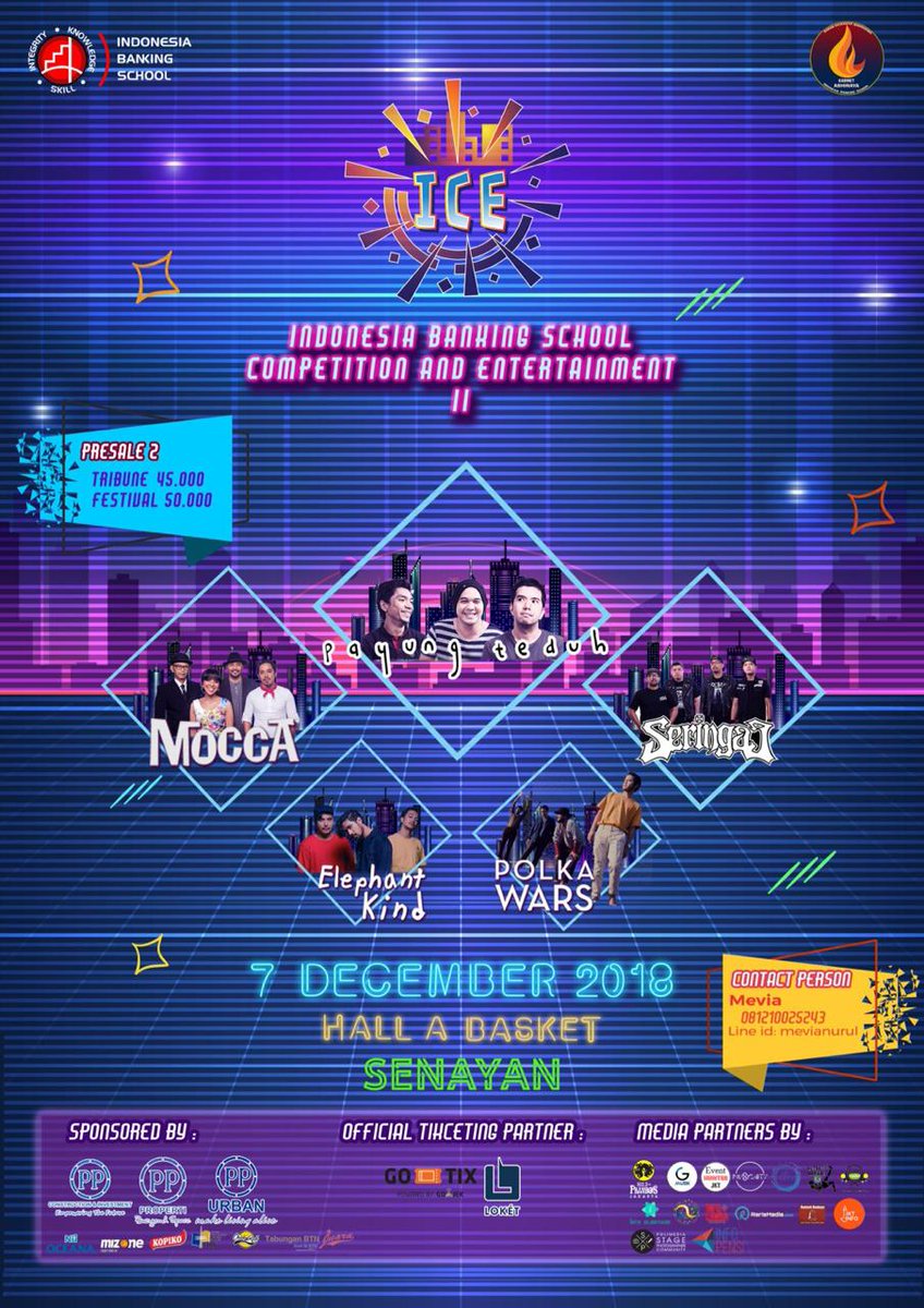 InfoPensi's tweet photo. #infopensi

@ibs_ice With @moccaofficial @polkawars @Seringai @elephantkind @payungteduh 

Desember 7th 2018 at Hall basket Senayan, Jakarta https://t.co/lwfgndwjAD