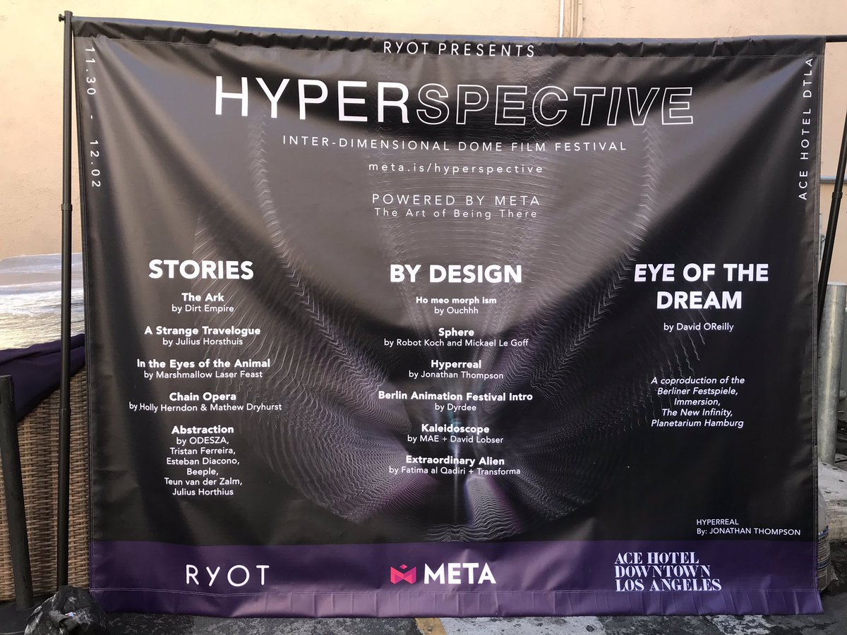 ThisIsRYOT's tweet photo. All weekend long, we’ll be immersing into the latest work from some of the top artists in the world. It will be inter-dimensional and are excited to see you. #HYPERSPECTIVE @METAbeyond https://t.co/QXEQhxGmf4