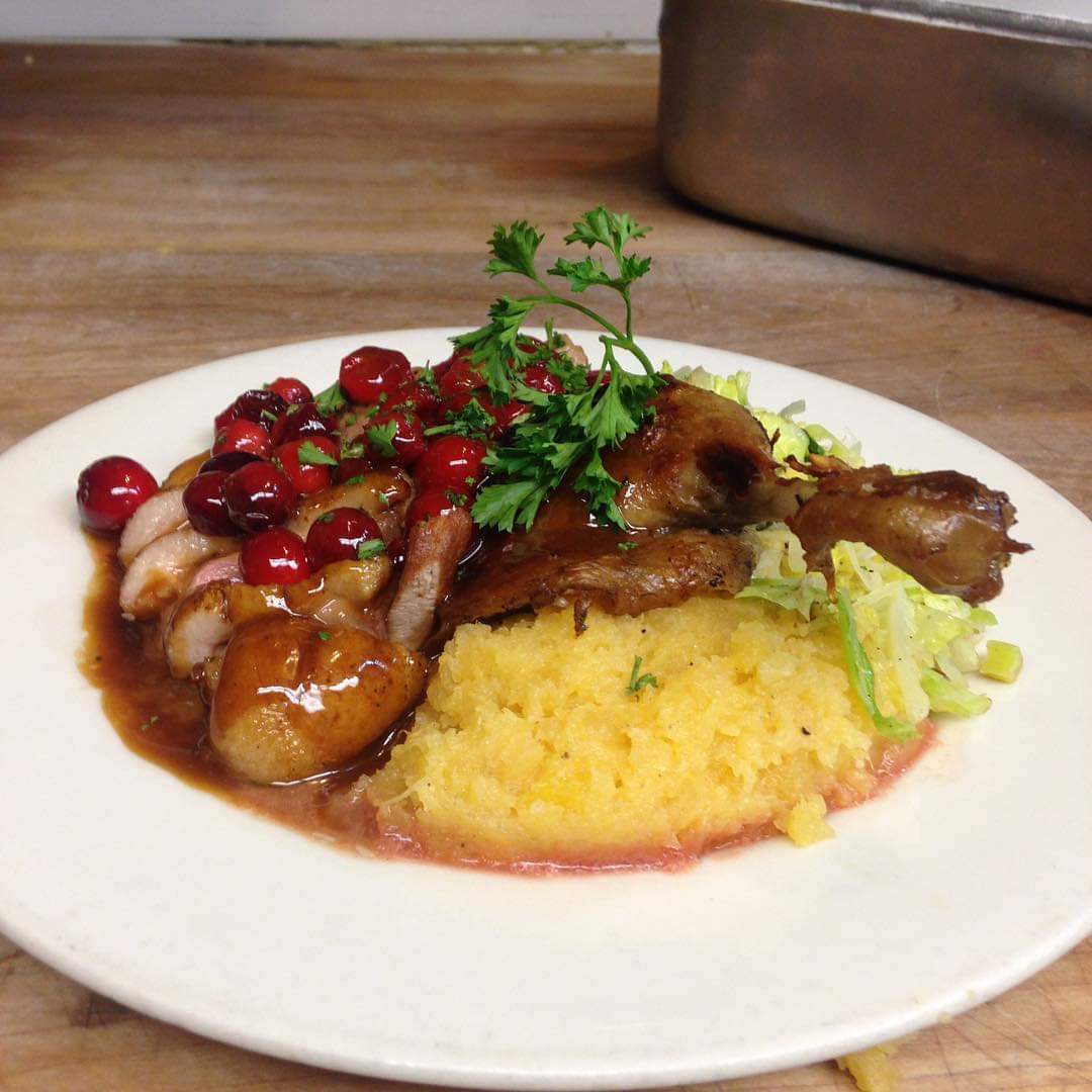 Holiday Duck lands on the patio tonight.