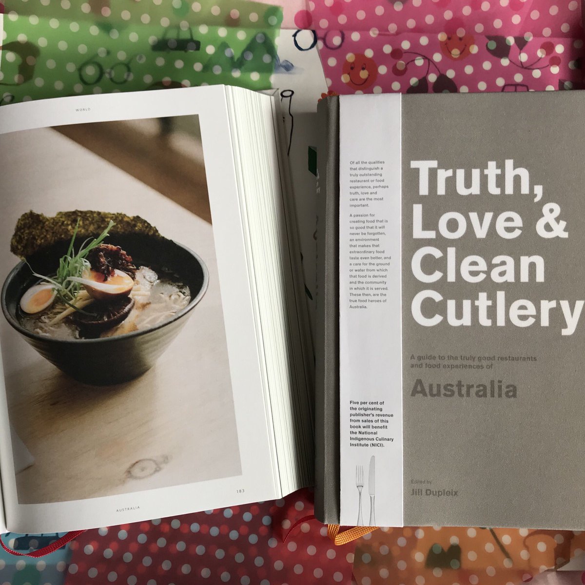 Down at @Carriageworks markets with @Jilldupleix until 11.30am, semi-launching the @truthloveandCC restaurant guide that we both worked on. Come along to our @BRTDbookshop stall and say hi if you’re around!