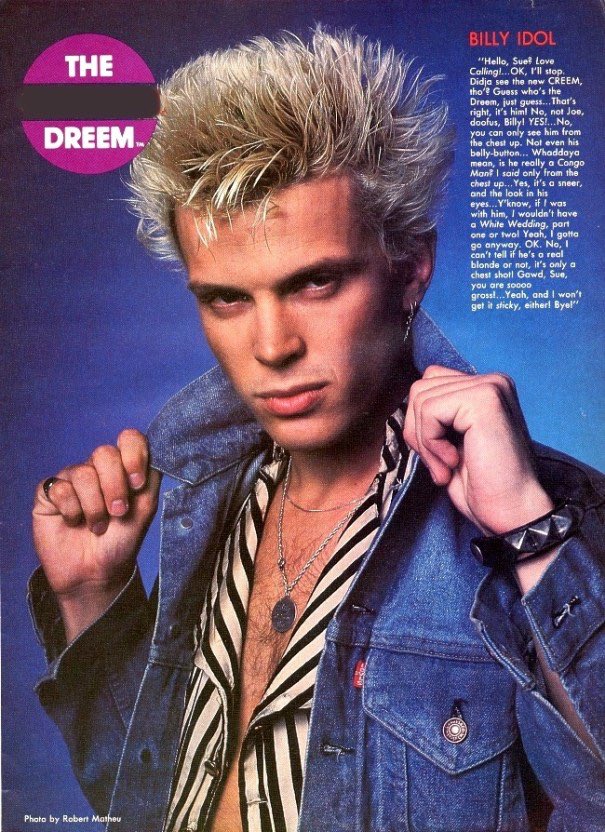 Happy bday billy idol thanks for writing eyes without a face and also for inventing platinum blonde 