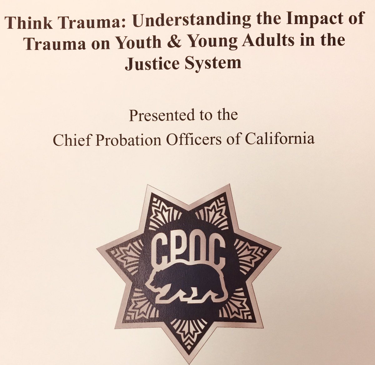 CAProbation's tweet photo. Another @CPOC_Probation training for #CAprobation officers learning about how trauma can have huge impacts on the behaviors of youth. #ThinkTrauma #TraumaInformed https://t.co/KNg8WK2Wbf