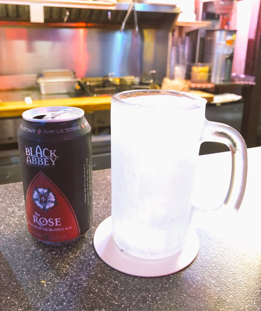 Murfreesboro, you may now drink cans of <a href="/BlackAbbeyBrew/">Black Abbey Brewing</a>’s The Rose at <a href="/bustersinboro/">Buster's Place</a>. Served in these dazzling, glowing mugs 🍻