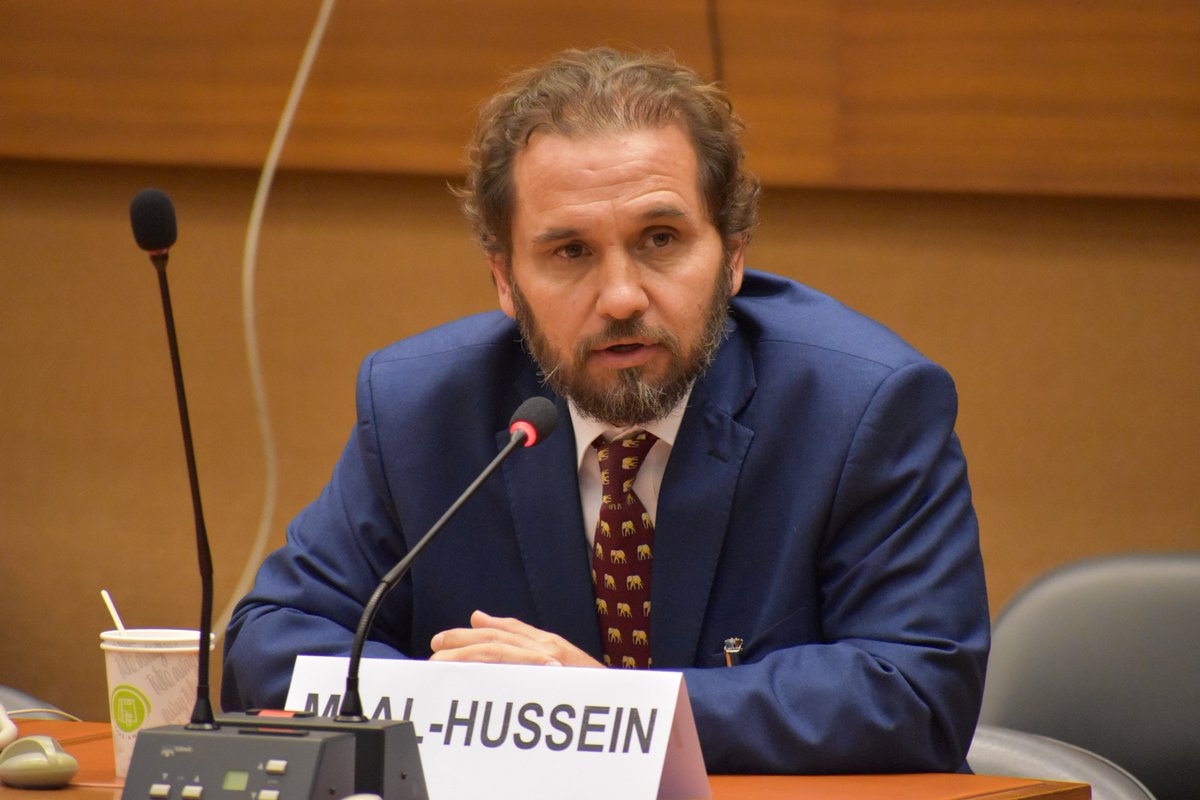 SLUNGeneva's tweet photo. Addressing e side event 'Mine Free #SriLanka 2020' on the sidelines of #17MSP, HRH Prince @miredraad Zeid Al Hussein, e @UN SG's special envoy says during his visit he has seen extraordinary seriousness in the higher political level to official level to make #SL mine free by 2020 https://t.co/YHa8PXFoGt