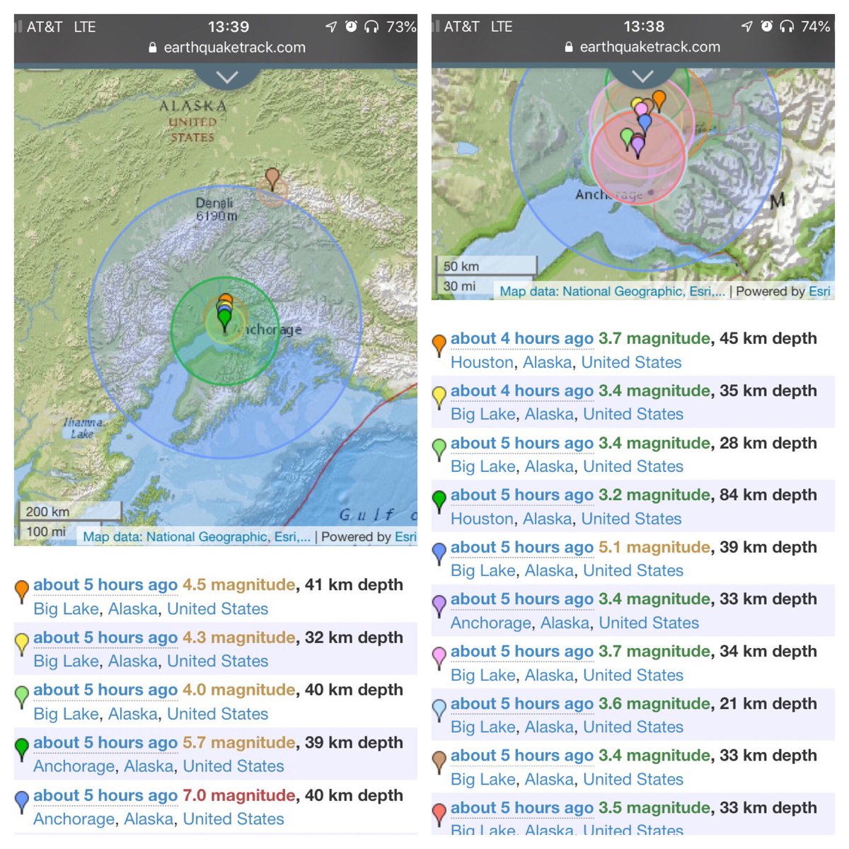GRBruin's tweet photo. Starting at 8:30 this morning we’ve had 49 earthquakes/aftershocks several roads have been closed due to damage, avalanches, rockslides or debris. https://t.co/pi8fmvCjqX