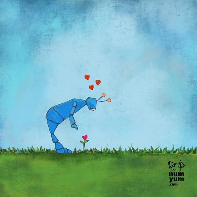 numyum's tweet photo. Happy Spring Robot. I had this sketch done in April, it might be November but it feels like spring and it was a good day to paint. #illustrationartist #illustration #art #artist #drawing #illustrator #illustration #sketch #numyum #acrylic #sausalito #bay… https://t.co/4WnCfabri6 https://t.co/Rdewl0TtAU