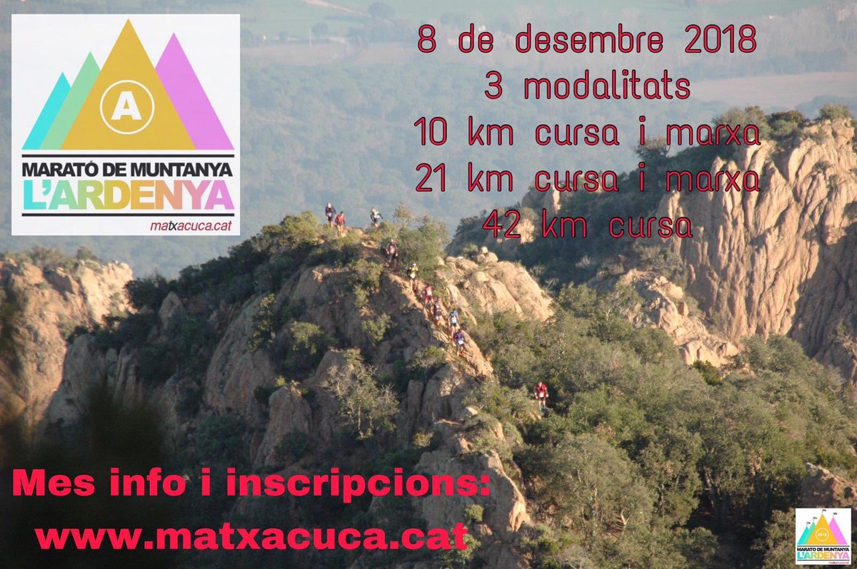 CursesRunning's tweet image. Marató de Muntanya l’Ardenya
📍Santa Cristina d’Aro (Baix Empordà)
🏃‍♂️10k + 21k + 42k
🗓 8 de desembre
@matxacuca 
@AjSantaCristina 
#run #running #trailrunning #ardenya #mutxacuca #trail #cursa #santacristinadaro #baixempordà #girona #10k #21k #42k #race #cursa #cursesrunning