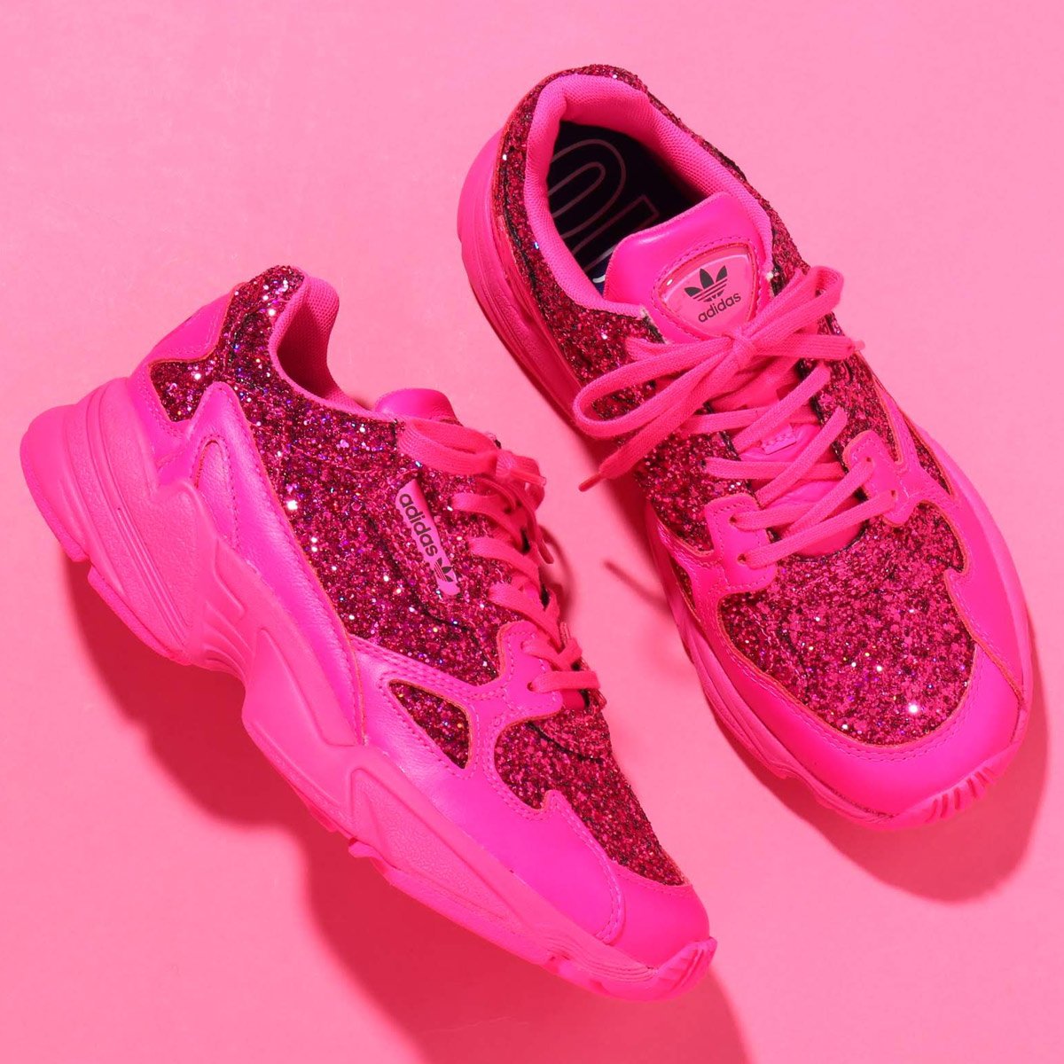 adidas falcon pink glitter