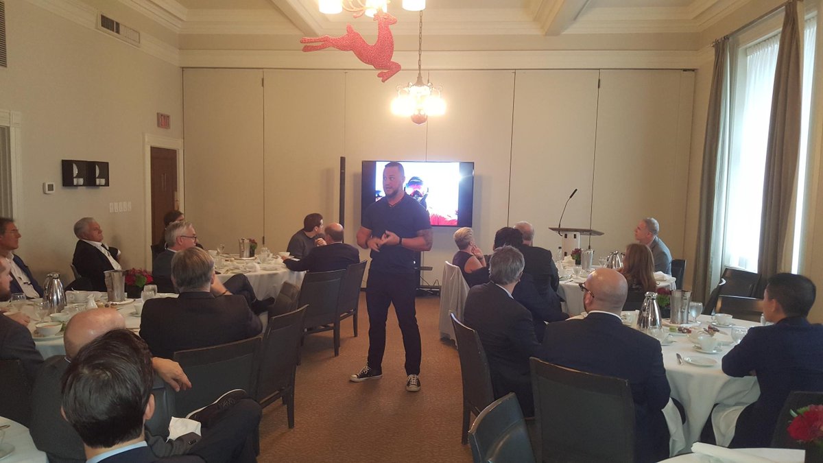 tplfoundation's tweet photo. Thanks to everyone who came out for lunch in Vancouver today! Guests heard the inspiring story of Veteran @Be_redemption - past TPL expedition participant, former @IGTeamCanada Capt &amp; @Bell_LetsTalk Ambassador. Guests also learned about TPL's nationwide impact. https://t.co/gs6LDQHm5p