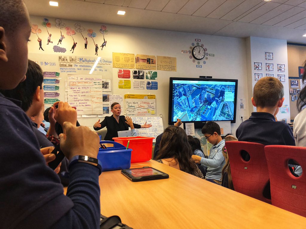 klbeasley's tweet photo. .@PegKeiner getting G3 to think like geographers for their Explorers unit as they investigate their local Chicago neighbourhood. What are the places of interest? Why are they here? Why do we care? Loads of extra @NatGeo visitors helping out too! @GWAcademyChi #GWAinspire https://t.co/dl3Y8AVUNK
