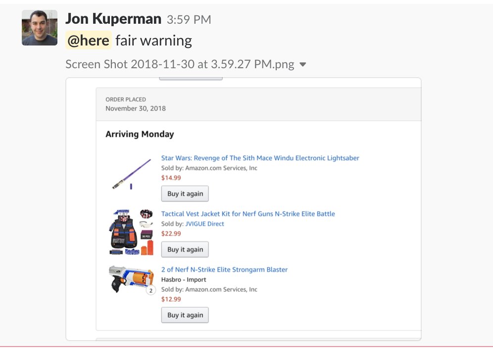 A bunch of nerf guns I ordered to the office