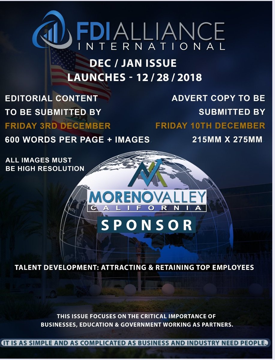 Getting ready for another great issue. Fdi Alliance International magazine. Showcasing the most lucrative investment locations in the United States and Canada. 

#Investors <a href="/Site_Location/">Site Location Partnership</a> #Marketing #FdI #ecomonicgrowth #internationaltrade
