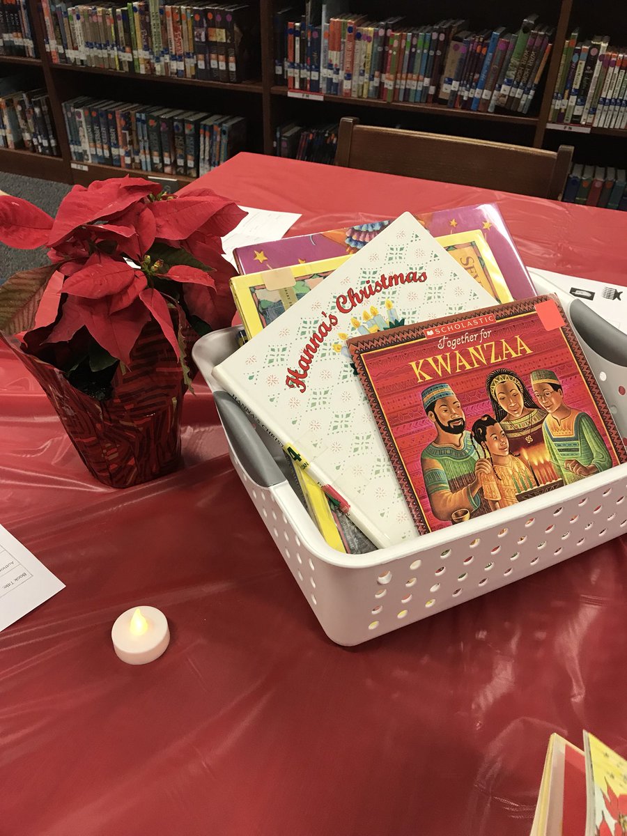 MrsplowdenP's tweet photo. Ended our day with a book tasting complete with crackling "fire", holiday songs, great fiction &amp; nonfiction books about holiday traditions from around the world, cookies, and juice!  Thank you again @DebFowlerd for helping make this idea fun and successful! @pvespride #pvespride https://t.co/GToglS84at