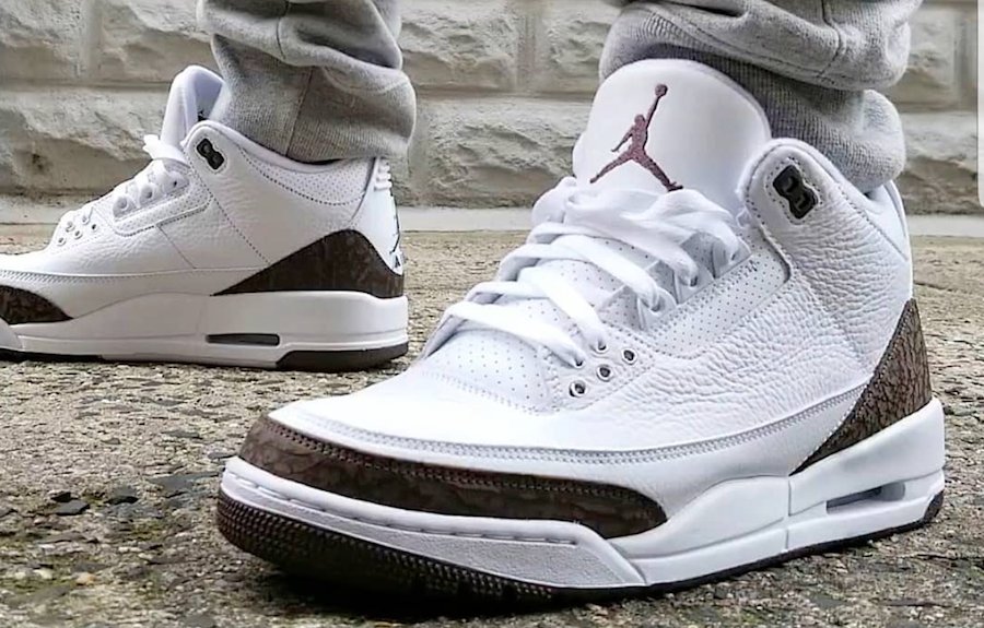 retro 3 mocha on feet