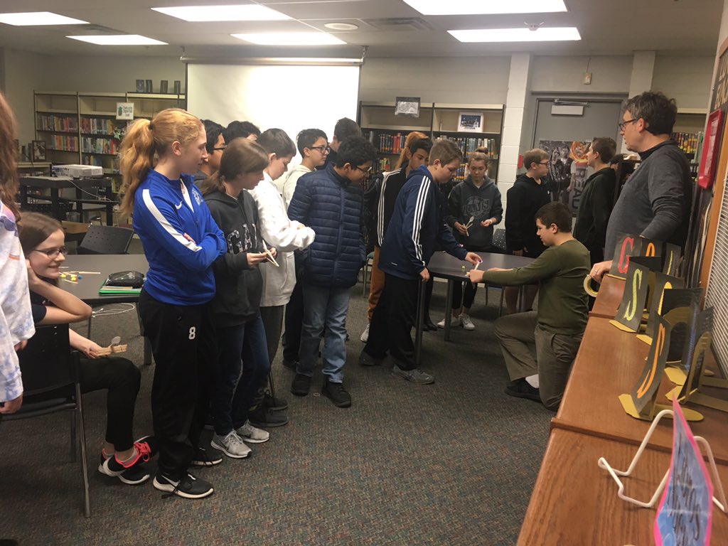 chris_redemske's tweet photo. Catapults, holograms, and polyhedra! #creativity #STEAM #RPSHAL @RalstonMS https://t.co/OOGFi1Yrr3