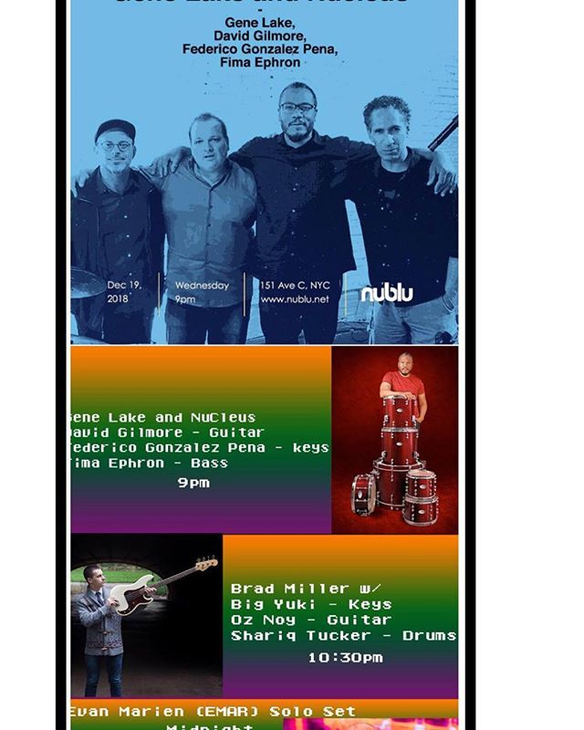 Nublu December 19th playing with Gene, Dave, and Federico. Looking forward