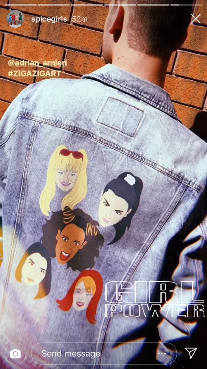 A big THANK YOU to the <a href="/spicegirls/">Spice Girls</a> for reposting the #Spiceworld #ARNIERI Denim Jacket!! These jackets will be available for purchase soon👏🏻🇬🇧