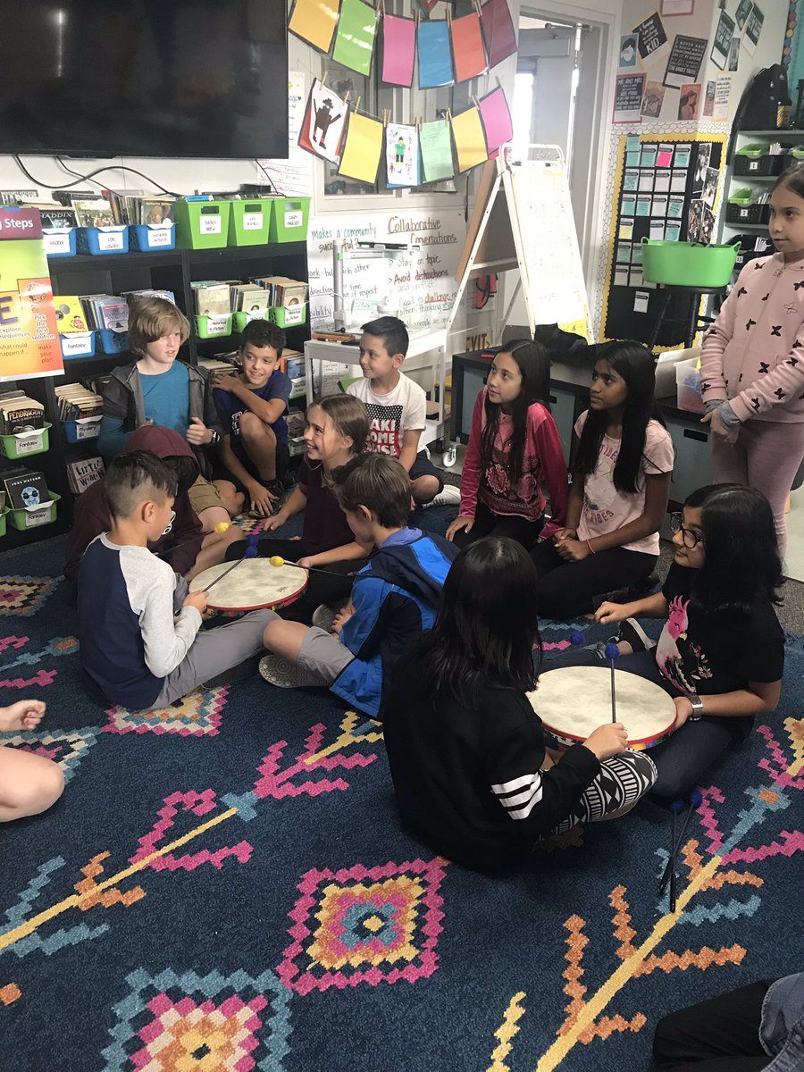 Mrs. Hoyt sharing her talents of music by helping us make meaningful connections to Native American music. Our teamwork challenge this week had quite a solid beat in Jonesville #oasharks #jonesvillemagic