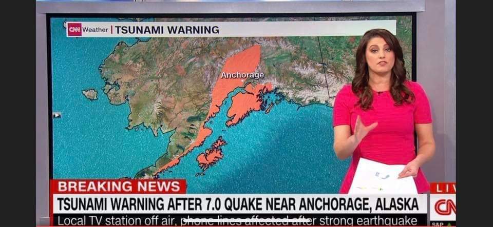 akgrownredhead's tweet photo. @cnnbrk @CNN 1) tsunami warning was only for cook inlet 2) @ktva was still broad casting live. #factcheckyourself #Anchorage #AnchorageEarthquake https://t.co/Z2nDv5TrPL