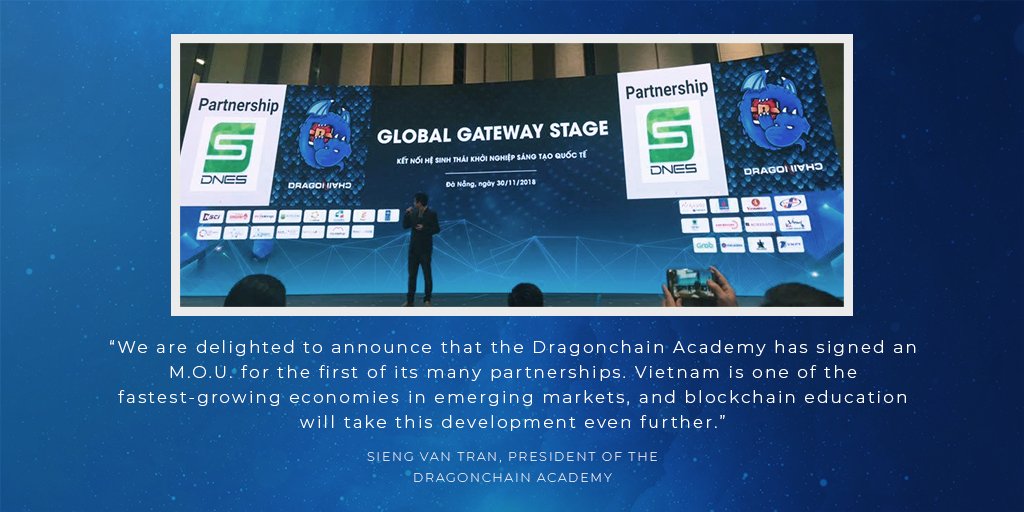 DragonchainAca's tweet image. We’re excited to announce we will be working with DNES and the municipal government of Da Nang, Vietnam, as the first of our many collaborations! We will help entrepreneurs and students immerse themselves in #blockchain, beginning with our initial course rollout available now.