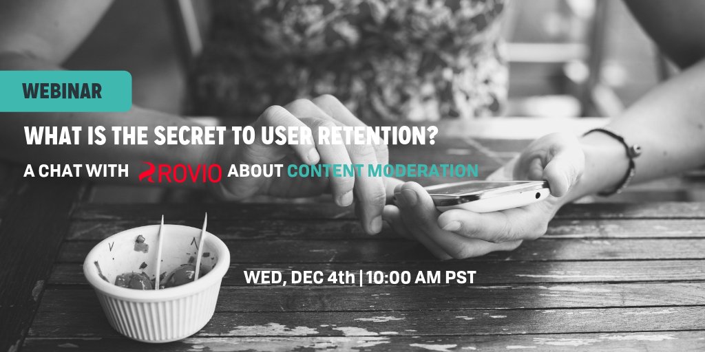 communitysift's tweet image. Can&apos;t wait to talk to our friend Elise from @Rovio about #userretention &amp;amp;  #chatmoderation on Dec 4th! Save your spot today - it&apos;s going to be a great talk! 

bit.ly/2Fz1zD9