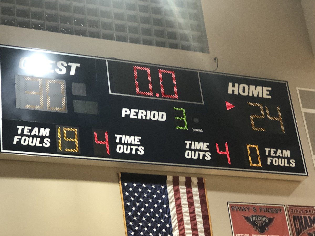 Fivay is down at the half 30-24
Returning from the locker room falcons are looking for a hotter finish!