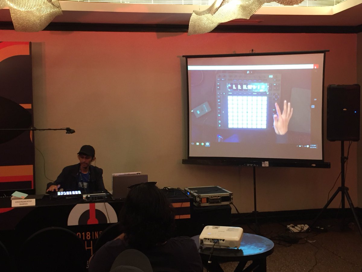 indiearthindia's tweet photo. A hands-on workshop with the @Ableton Live 10 and Push 2 with Krishnamurthy Ramesh and @theinventory has begun. Head over to Chandra at @theparkchennai now!!

#XChange2018 #EarthSync #IndiEarth #AbletonLive #TheInventory https://t.co/NX97XlZoc6
