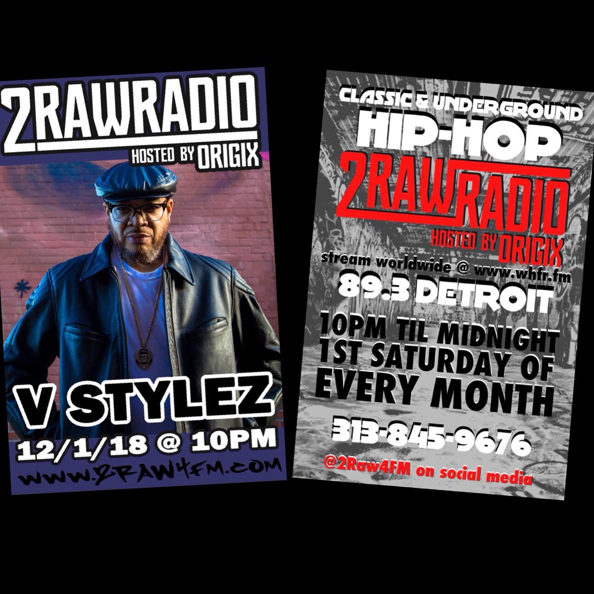 2RAW4FM's tweet image. TOMORROW NIGHT ITS GOING DOWN LIVE ON AIR 2RAWRADIO-IN STUDIO -@Vstylez -#TUNE IN 89.3 DETROIT LOG ON WHFR.FM 10pm-12am FIRST SATURDAYS #2raw4fm #2raw4radio #origix #vstylez #whfr #detroithiphop #classicandundergroundhiphop #detroitradio #radio #stream #logon
