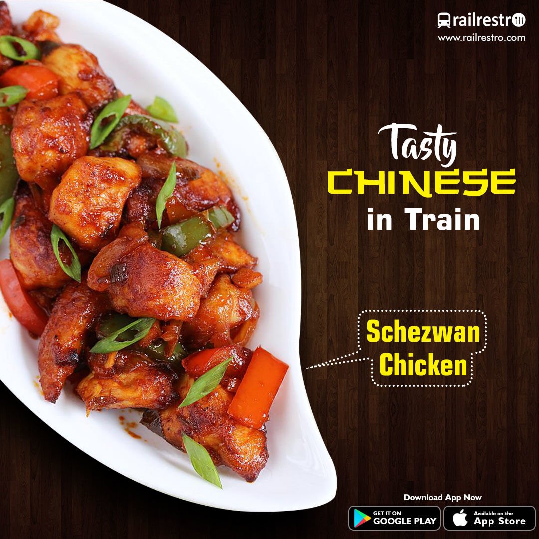 Railrestro's tweet image. #WeekendWow:  Schezwan Chicken n Butter Naan on your thoughts? Never Be In Limbo During Travel n Order Food on The Go! Visit Railrestro.com or call 8102-888-111 Now!