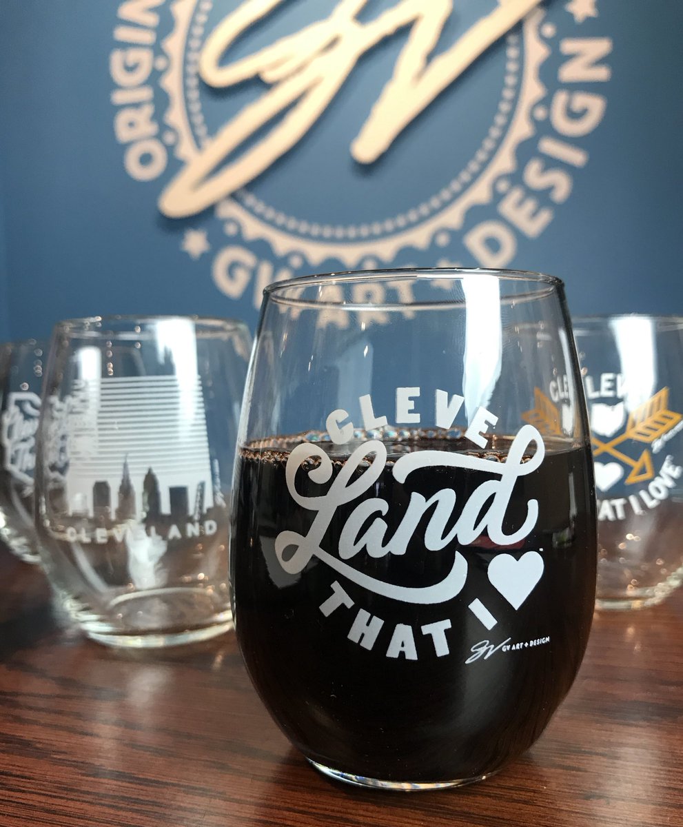 GVartwork's tweet photo. Cheers to the weekend!
Some brand new GV wine glasses, pint glasses and shot glasses just arrived! Only available in stores at the moment! Pick some up and Cheers to Cleveland! #fullpour #cleveland https://t.co/AnBjo589uS