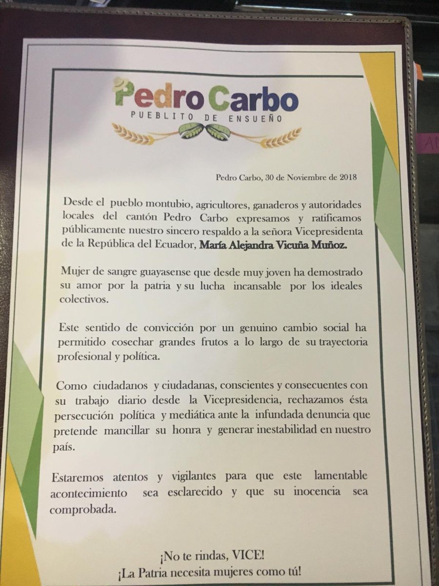 marialevicuna's tweet photo. Recibo con humildad y cariño este manifiesto de Pedro Carbo. 🤗

¡Ciudadanos queridos, siempre estaremos dispuestos a enfrentar a las calumnias y las infamias. No nos amedrentarán porque siempre diremos la verdad. https://t.co/XJPgUxFDso