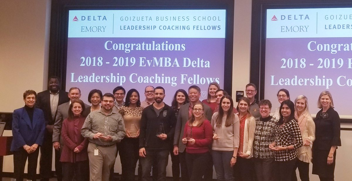 <a href="/EmoryGoizueta/">Emory Goizueta</a> congratulating our 2018 Evening MBA ‘Delta Leadership Coaching Fellows’ for completion of this unique experiential leadership program.  Thanks to Colonel (Retired) John Tien, Managing Director at Citi, for being the keynote speaker.  #leadership #business schools.