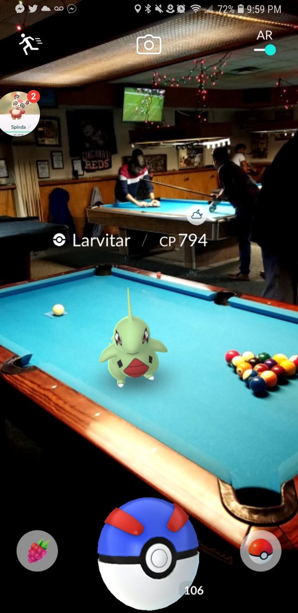 Ty_614's tweet image. #Pool and #Pokemon 
@PokemonGoApp @NianticLabs 
#ARMode #Larvitar #CommunityWeekend